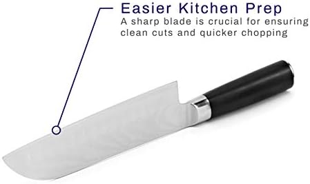 סכין שף סנטוקו מטבח חטיבה, 7 אינץ ' - סכין מטבח בהשראה יפנית | איזון ואחיזה מעולים | חיתוך, קוביות וחיתוך לכל המטרה